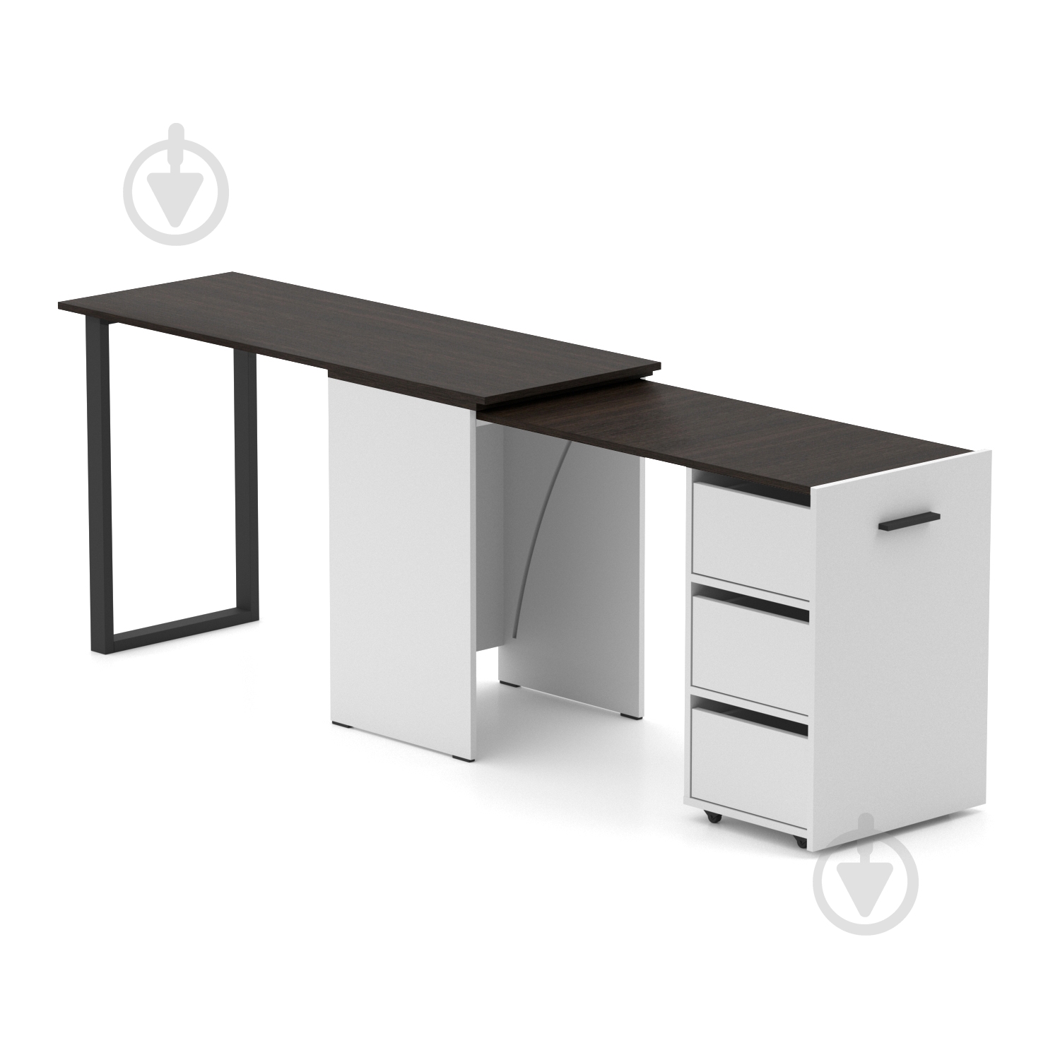 Стіл Knap Knap трансформер письмовий поворотний Hobana+Jumbo Ш3 770х1350х500 мм білий/венге (S201030220 ) - фото 2