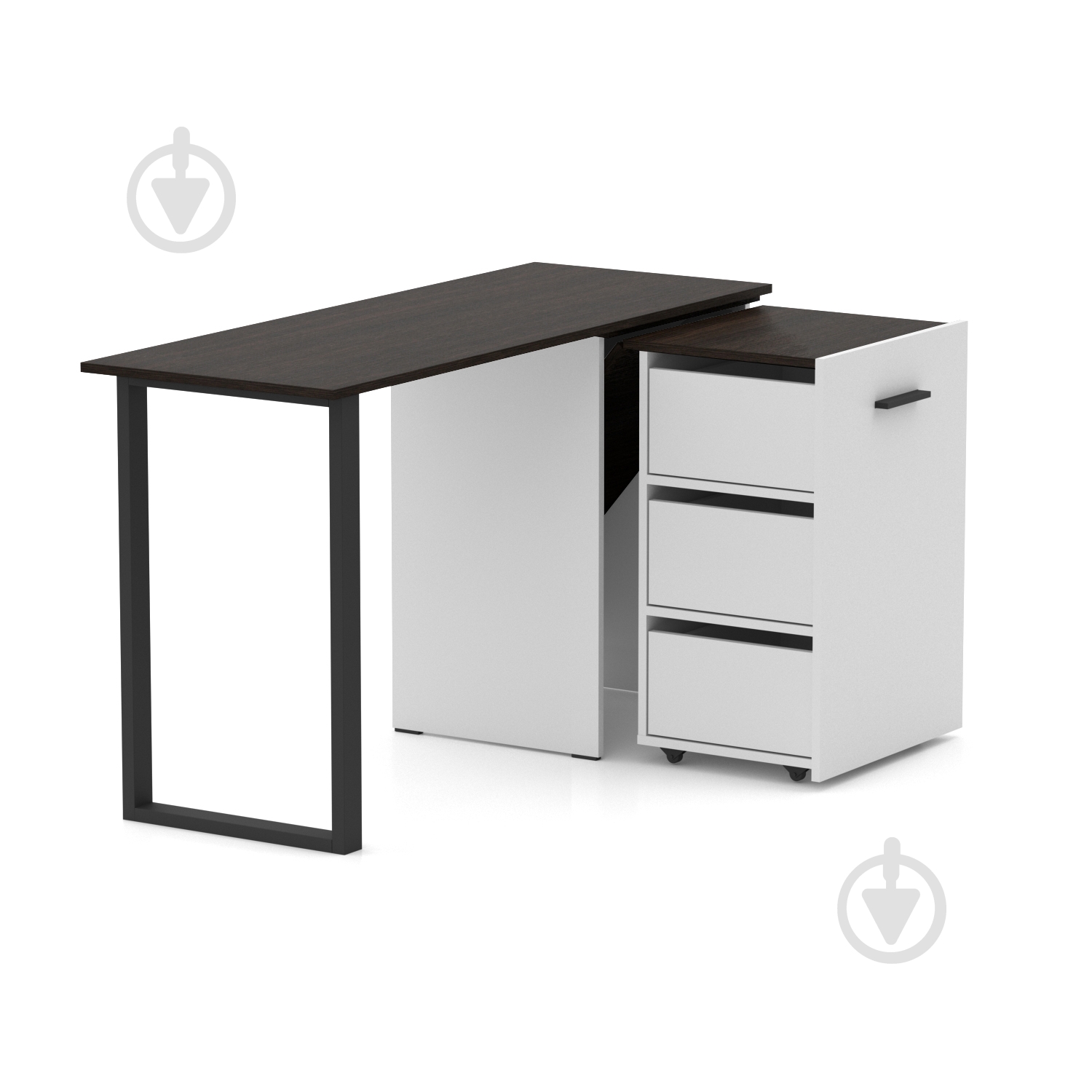 Стіл Knap Knap трансформер письмовий поворотний Hobana+Jumbo Ш3 770х1350х500 мм білий/венге (S201030220 ) - фото 3