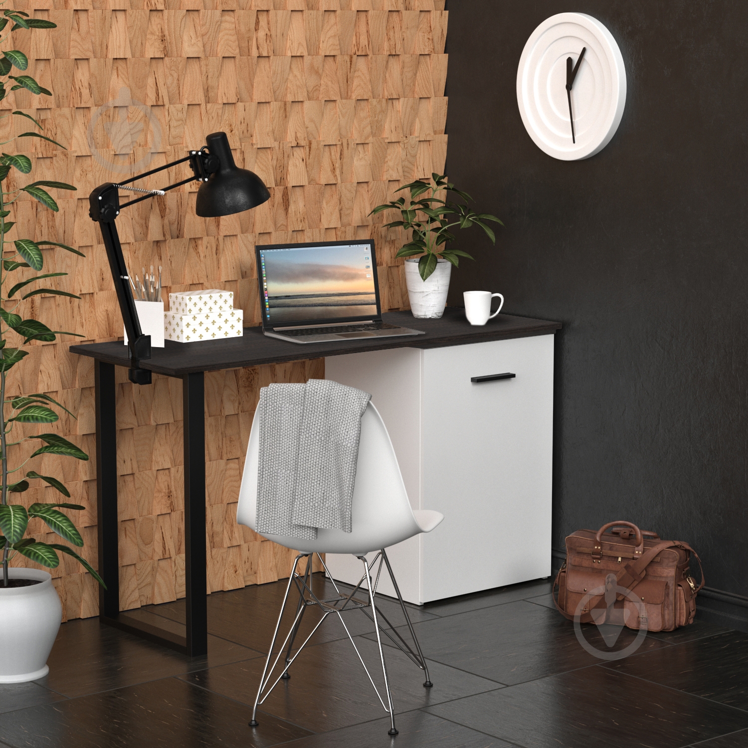 Стіл Knap Knap трансформер письмовий поворотний Hobana+Jumbo Ш3 770х1350х500 мм білий/венге (S201030220 ) - фото 6