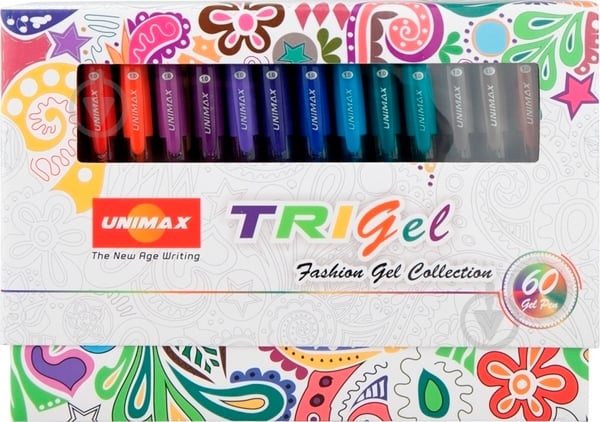 Ручка гелева Unimax Trigel Mixed набір 60 кольорів в асортименті UX-145 - фото 3