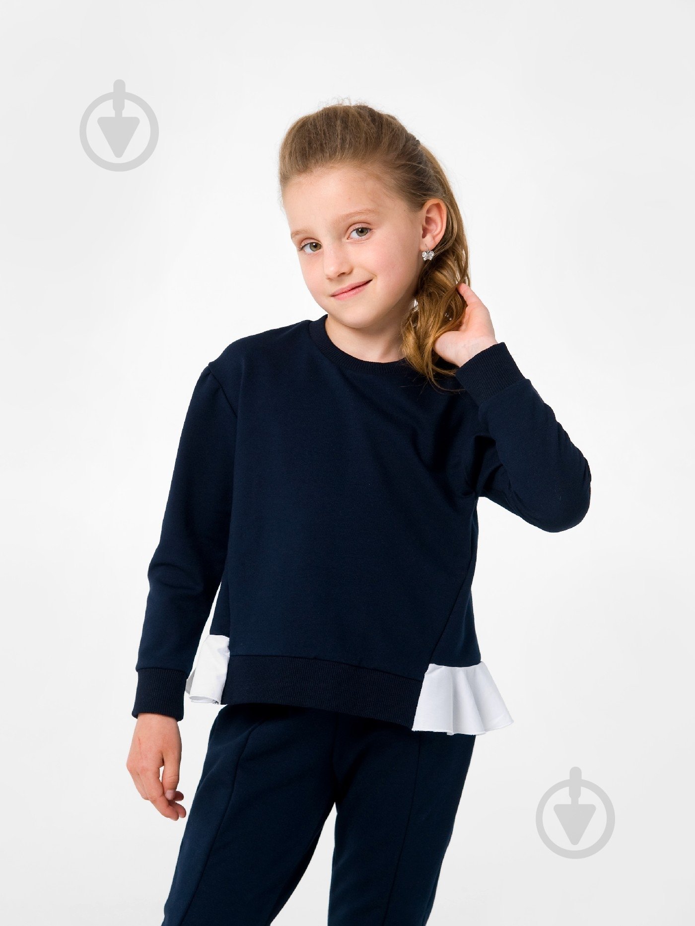 Джемпер для девочки Smil р.140 темно-синий 116469 - фото 1