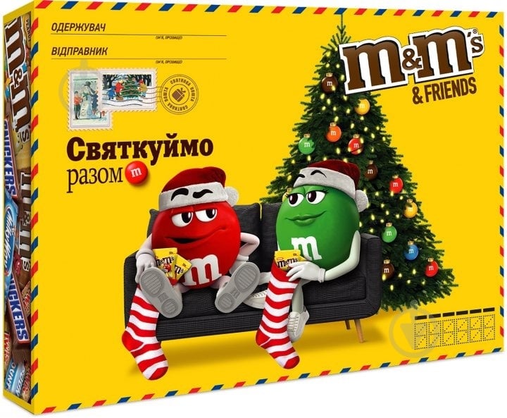 Набір цукерок M&M's M Бандероль (4823053701023) 190 г - фото 1