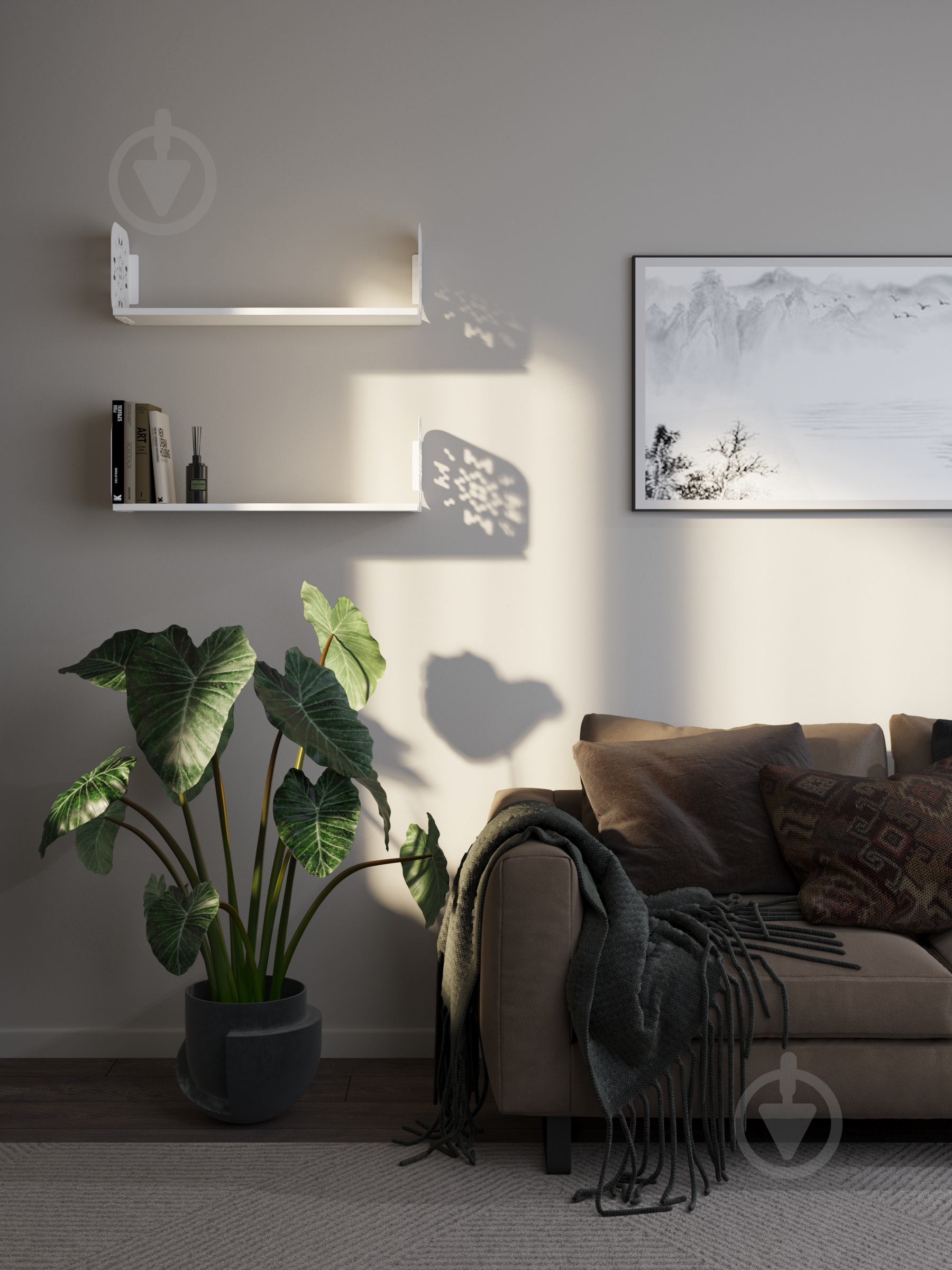 Полка навесная Metkas Home Дом 800x220x220 мм белый глянец (DPN02233 08022 11) - фото 5