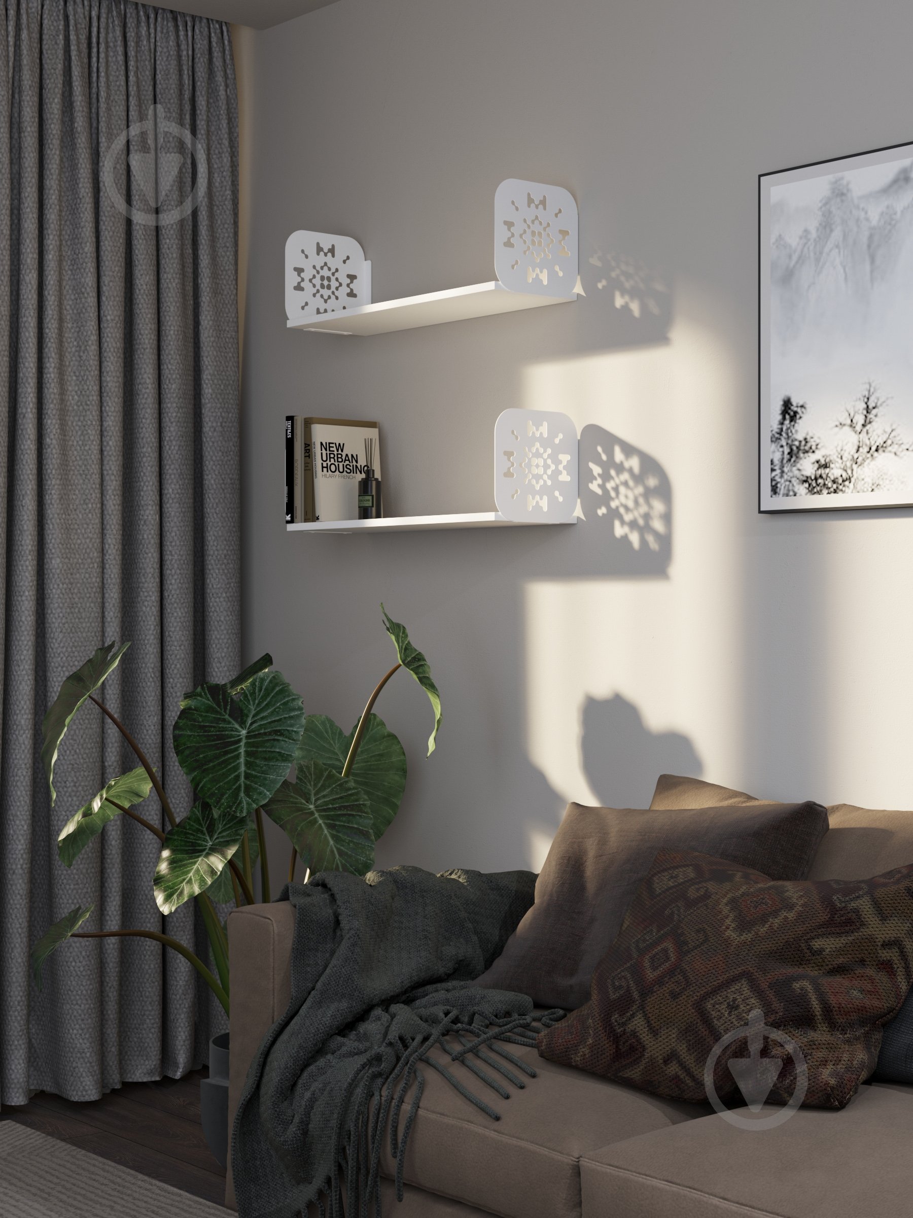 Полка навесная Metkas Home Дом 800x220x220 мм белый глянец (DPN02233 08022 11) - фото 6