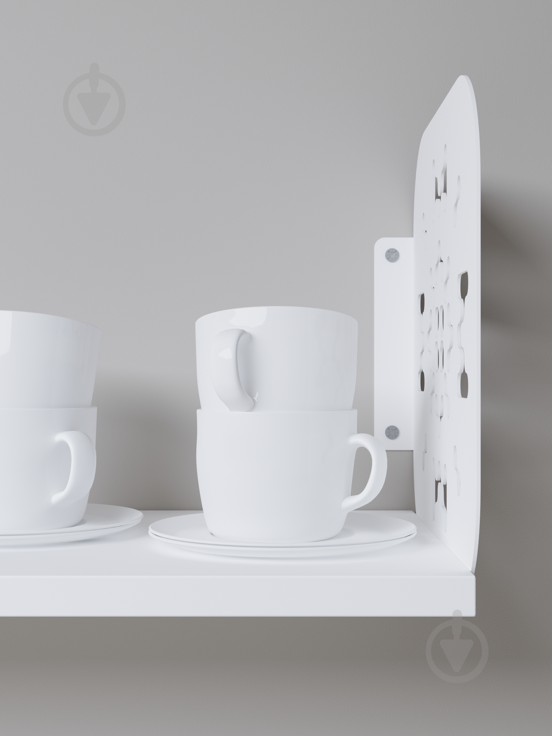 Полка навесная Metkas Home Дом 800x220x220 мм белый глянец (DPN02233 08022 11) - фото 3