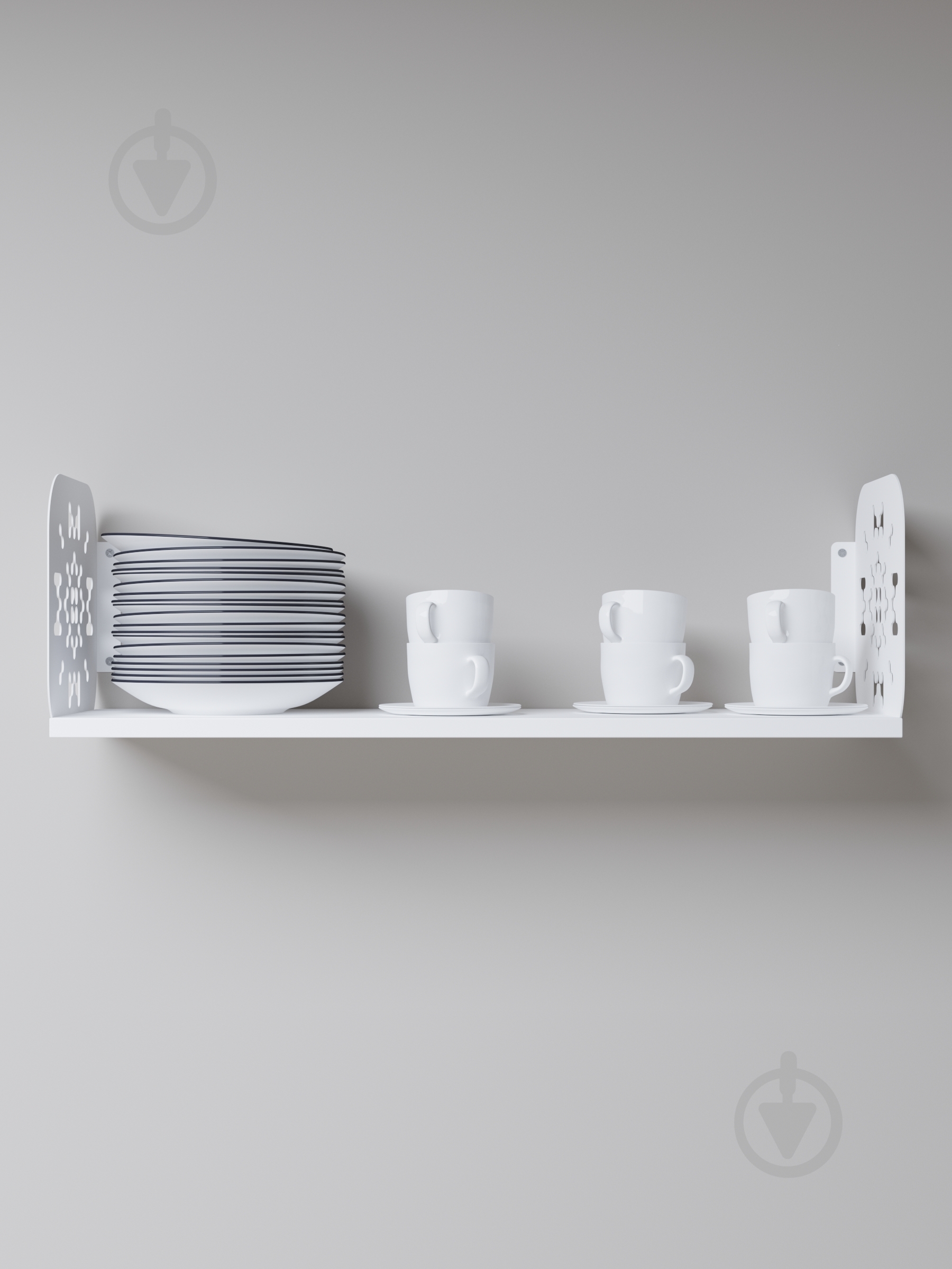 Полка навесная Metkas Home Дом 800x220x220 мм белый глянец (DPN02233 08022 11) - фото 4