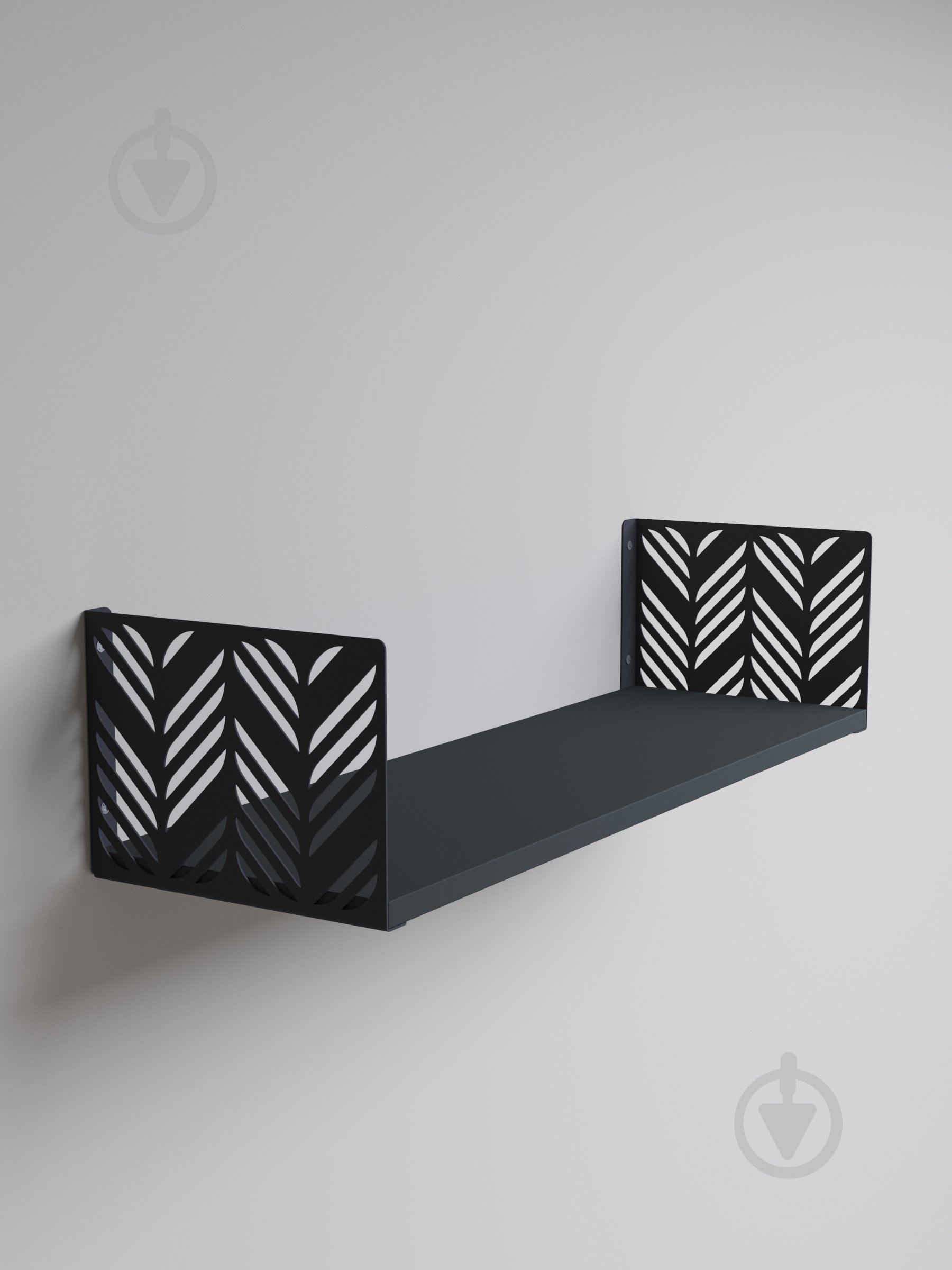 Полка навесная Metkas Home Листья 700x220x170 мм антрацит - фото 2 Полка навесная Metkas Home Листья 700x220x170 мм антрацит - фото 2