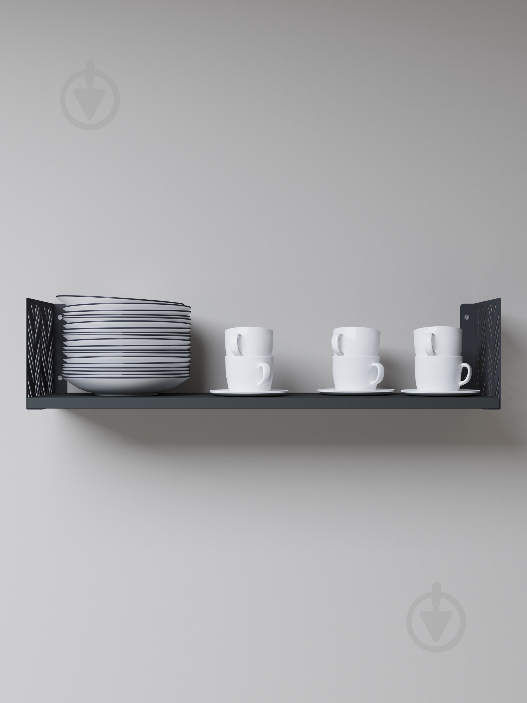 Полка навесная Metkas Home Листья 700x220x170 мм антрацит - фото 4 Полка навесная Metkas Home Листья 700x220x170 мм антрацит - фото 4