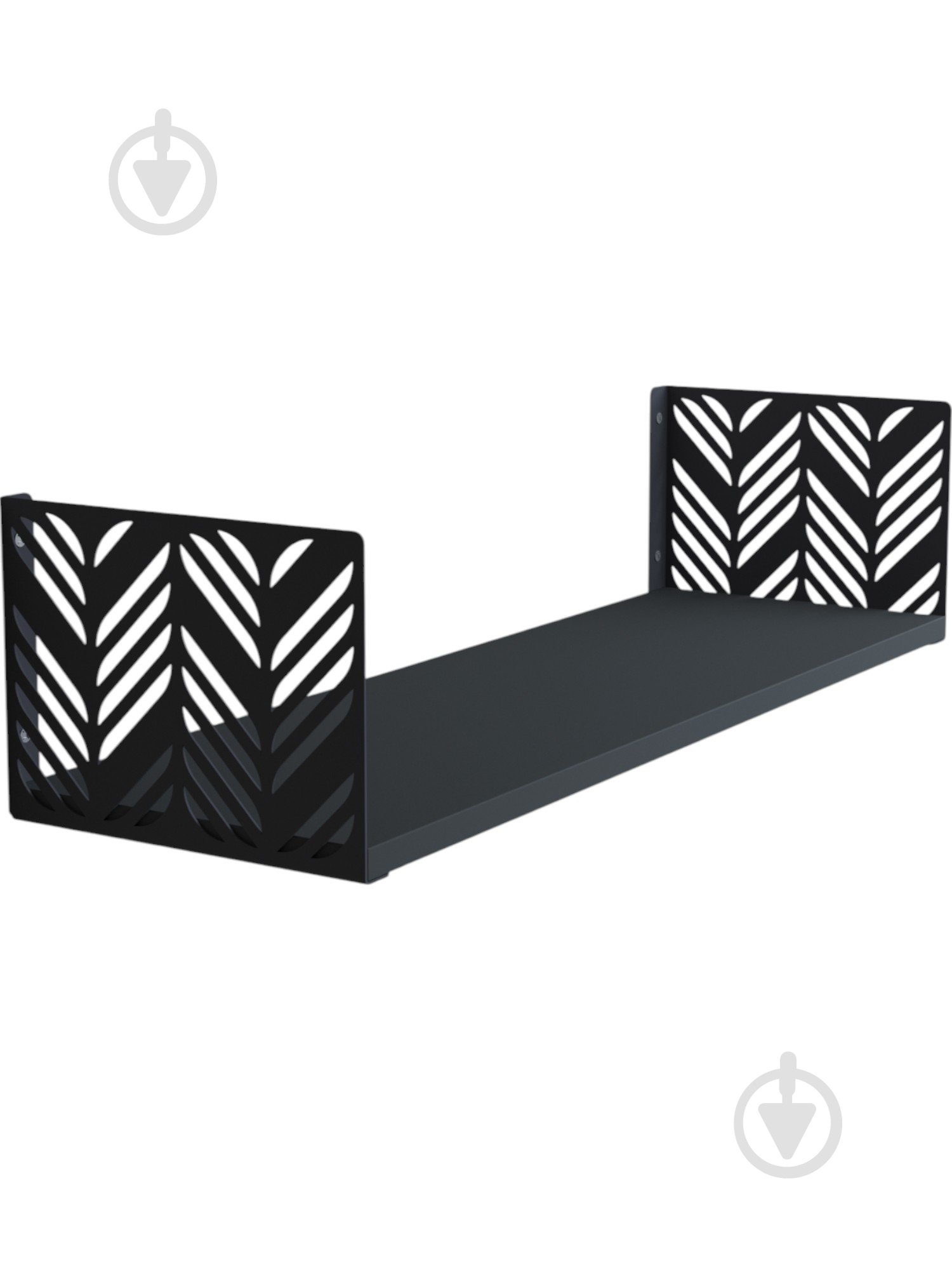 Полка навесная Metkas Home Листья 700x220x170 мм антрацит - фото 1 Полка навесная Metkas Home Листья 700x220x170 мм антрацит - фото 1