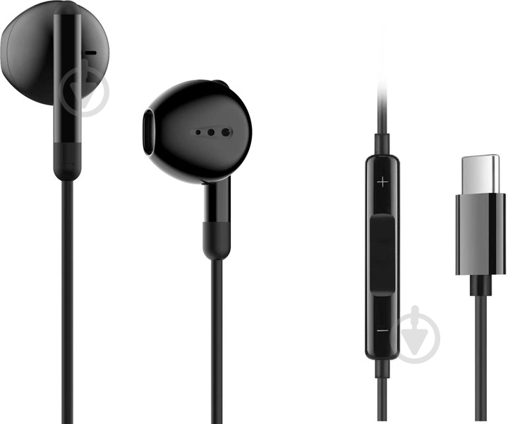 Навушники Ergo VM-730 Type-C Earphones black (VM-730K) - фото 1