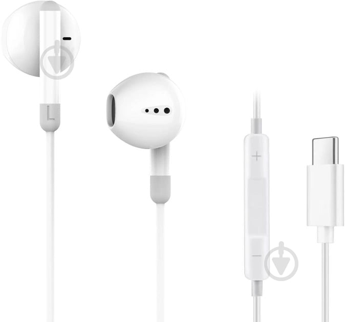 Навушники Ergo VM-730 Type-C Earphones white (VM-730W) - фото 1