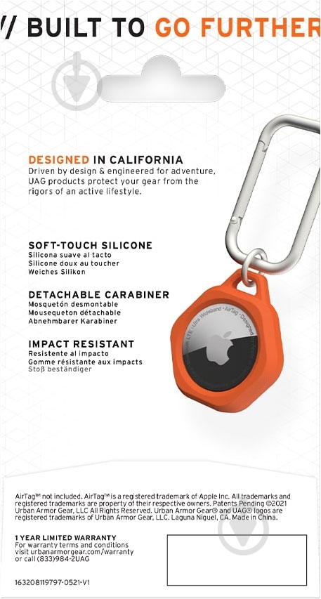 Чехол UAG для Apple AirTags Scout Orange - фото 5