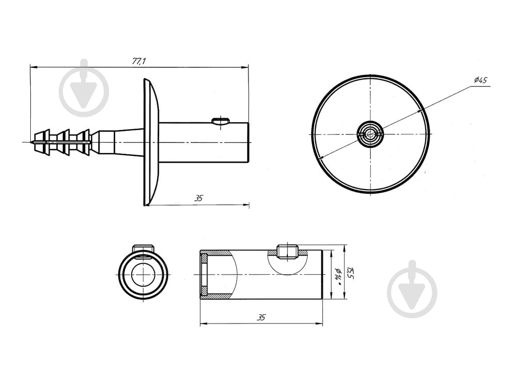 Комплект креплений Laris для полотенцесушителя РС 35 мм - фото 3 Комплект креплений Laris для полотенцесушителя РС 35 мм - фото 3