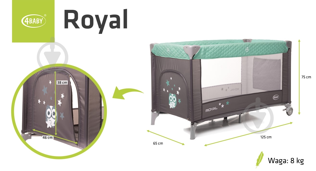 Манеж-кровать 4Baby Royal green 4RO2 - фото 3