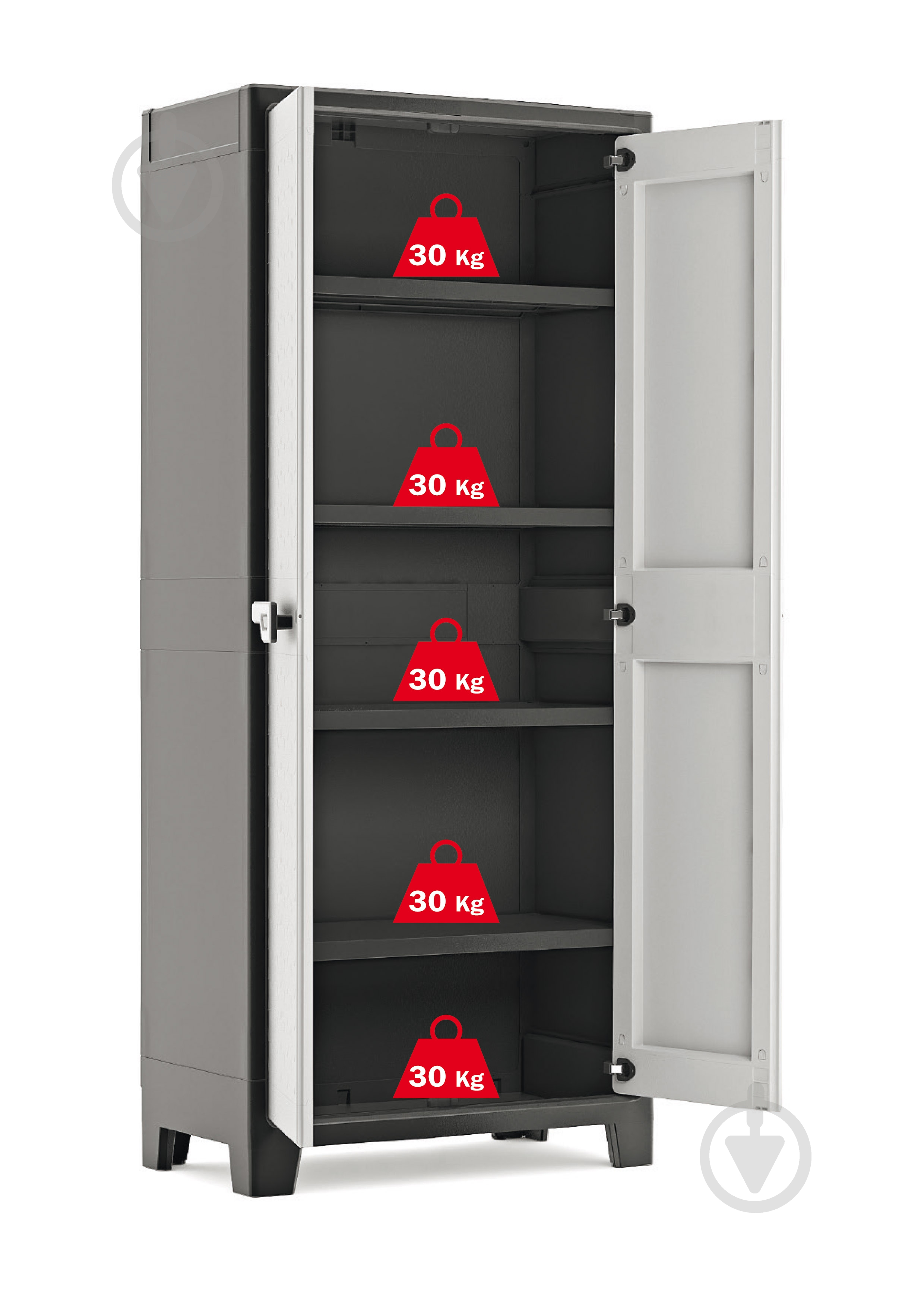 Шафа інструментальна KIS ARMADIO ALTO TITAN 240617 80х44х182 см чорна/сіра KIS 270302 - фото 2