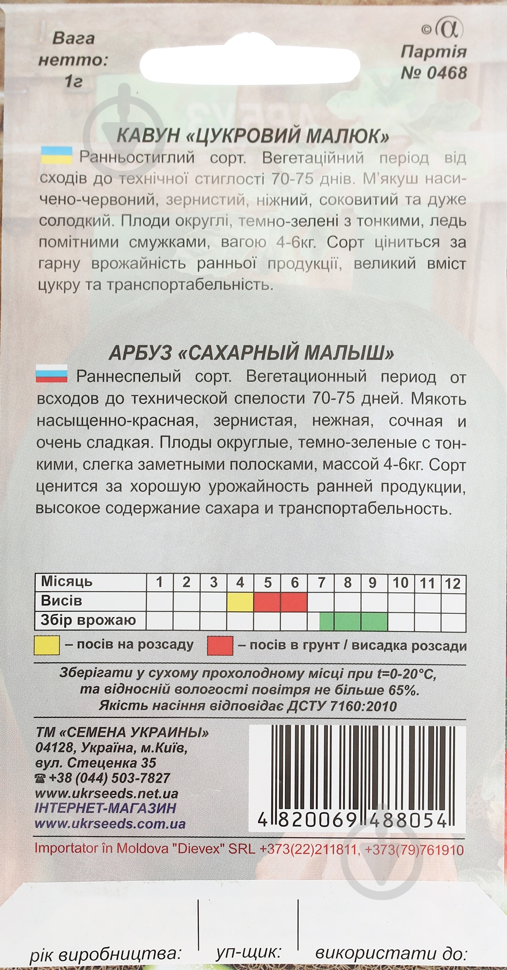 Насіння кавун Цукровий малюк 1 г Насіння України - фото 2