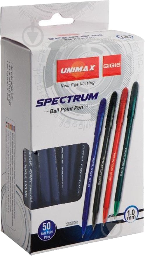 Ручка кулькова Unimax Spectrum UX-100 синя (UX-100-02) - фото 3