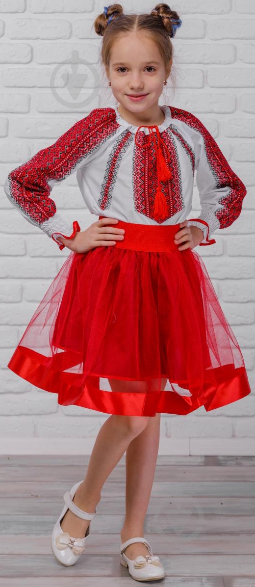 Спідниця для дівчаток Волиняночка Сварга р.128-134 червоний - фото 1