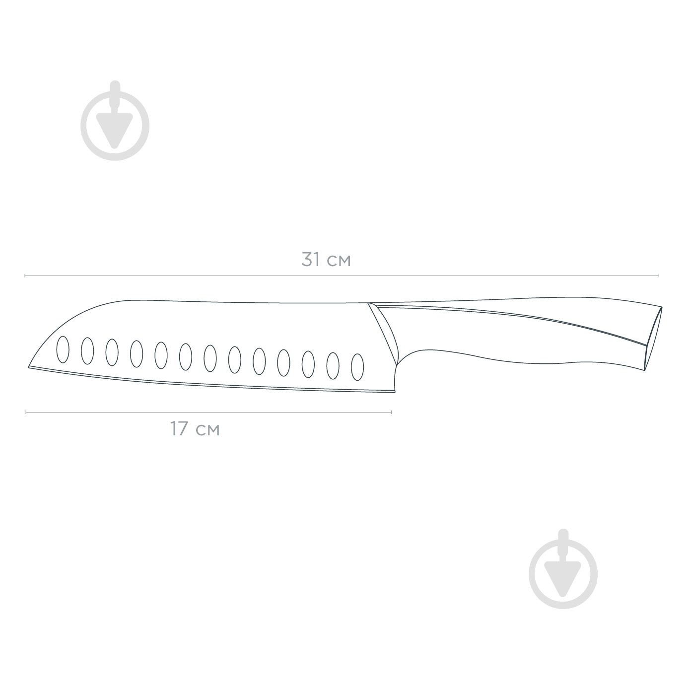 Ніж сантоку Vinzer Master Line 31 см 50603 - фото 3