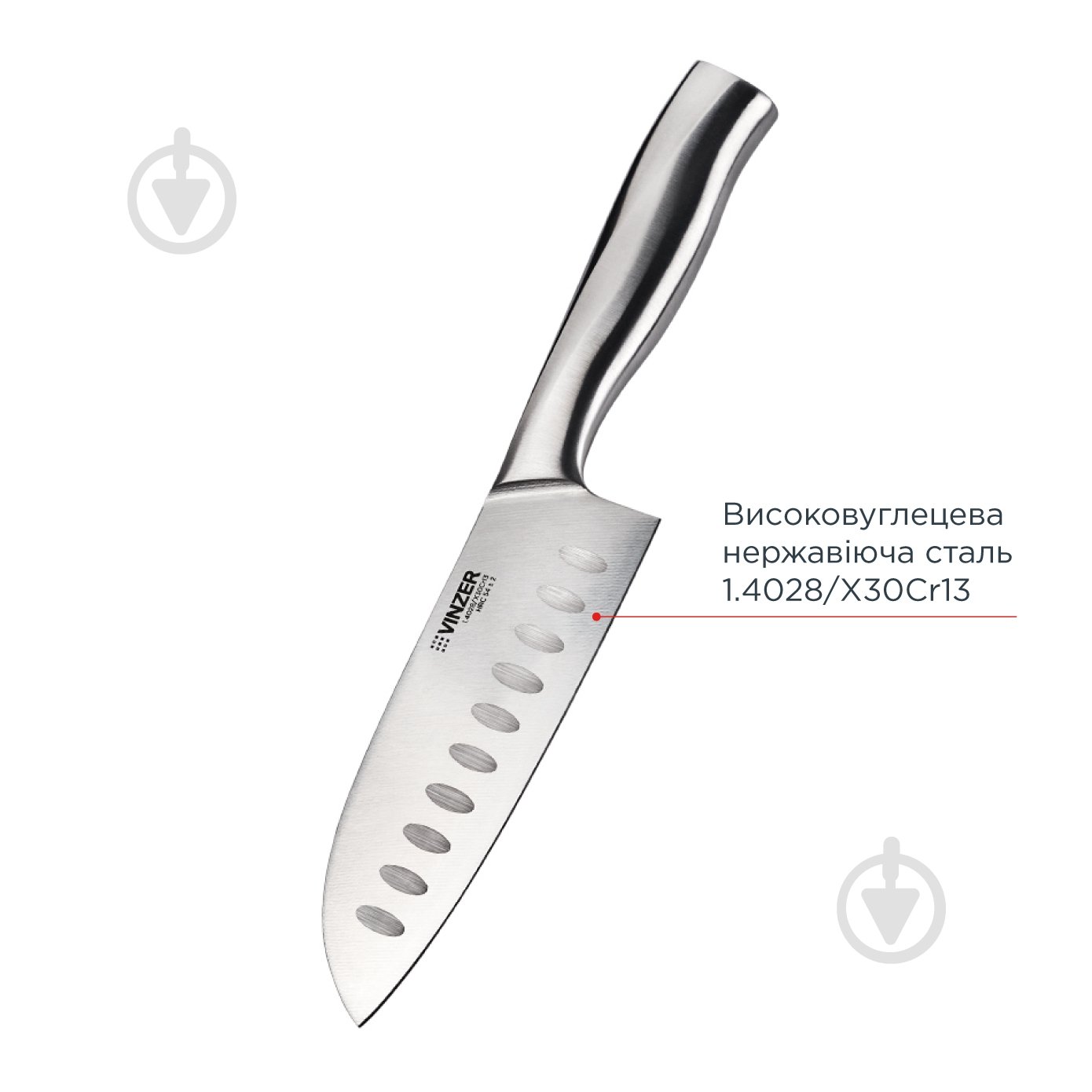 Ніж сантоку Vinzer Master Line 23,5 см 50602 - фото 4