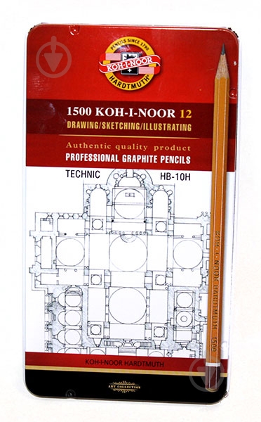 Карандаши графитные Technic НВ-10Н 12 шт. 1502.i Koh-i-Noor - фото 1
