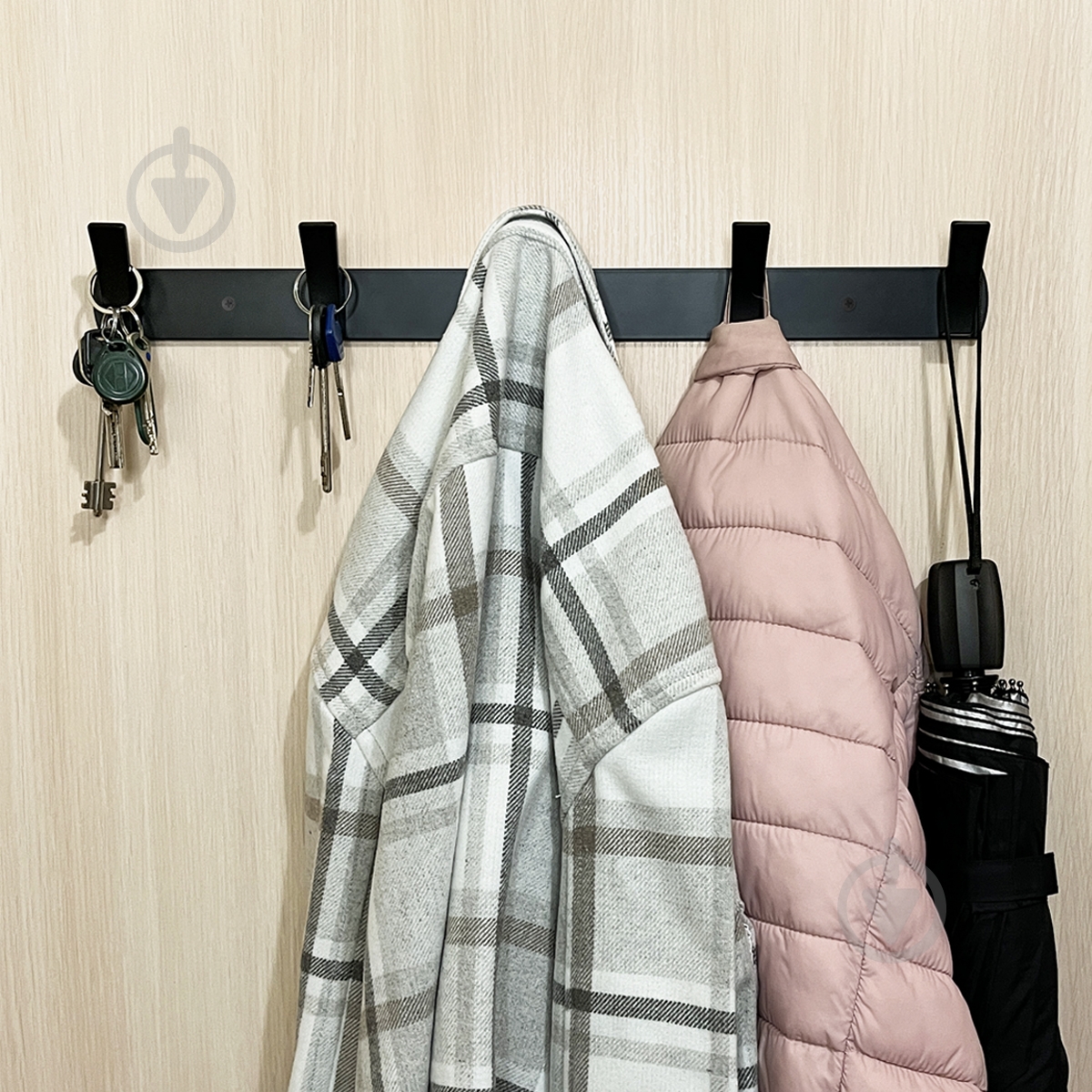 Вешалка с крючками MVM HA-02/5 black - фото 3