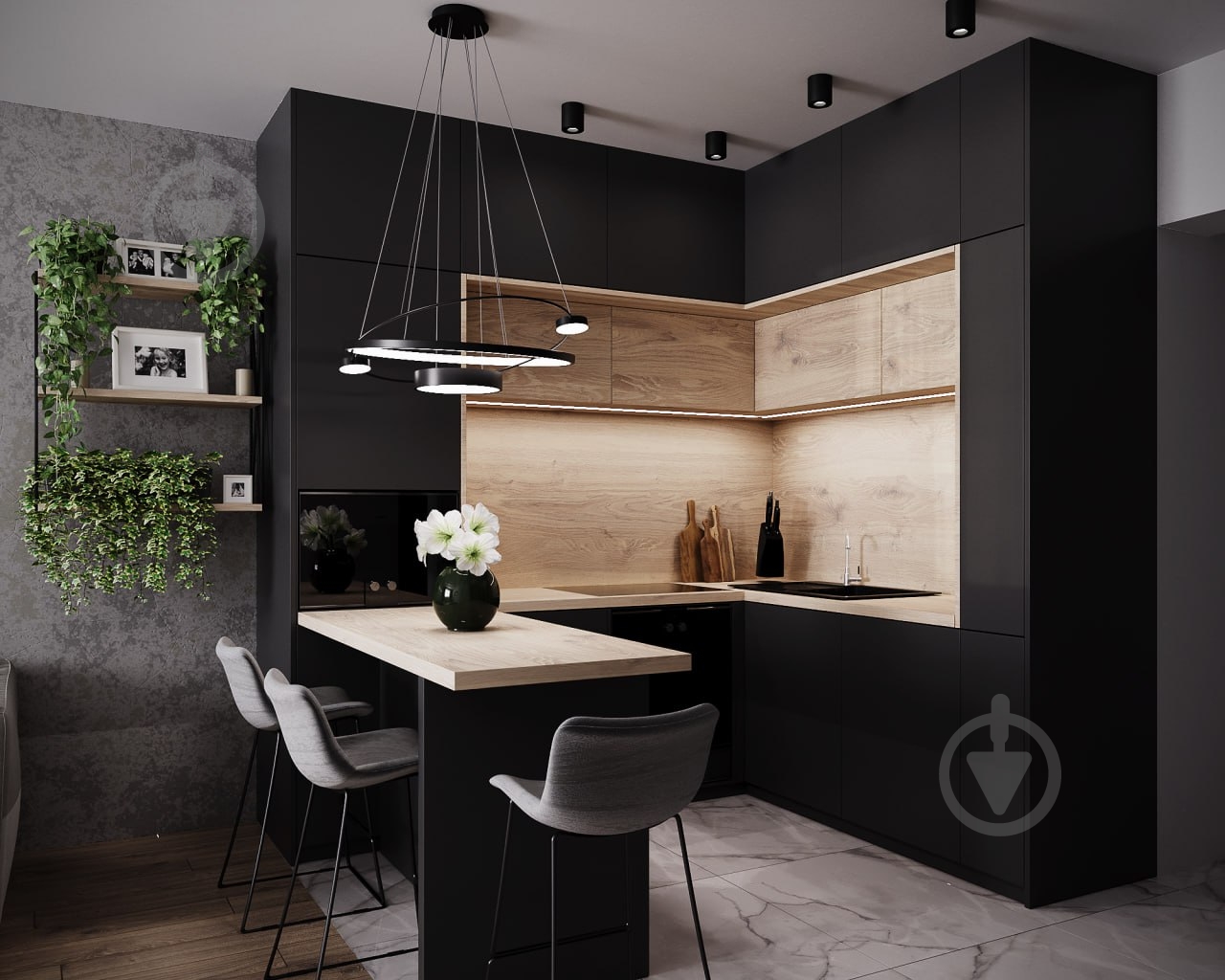 Люстра подвесная Victoria Lighting 107 Вт черный Talula/SP4 black - фото 3