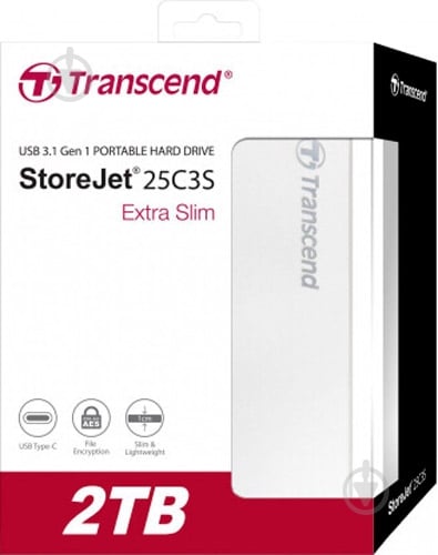 Зовнішній жорсткий диск Transcend 2 ТБ 2,5" USB Type-C (TS2TSJ25C3S) silver - фото 3 Зовнішній жорсткий диск Transcend 2 ТБ 2,5" USB Type-C (TS2TSJ25C3S) silver - фото 3
