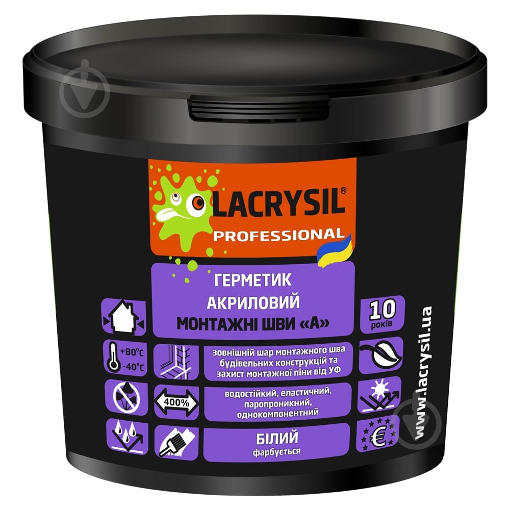 Герметик акриловий Lacrysil для швів білий 1,2 кг - фото 1