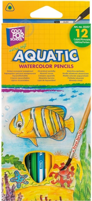 Набір олівців акварельні Aquatic Extra Soft 12 кольорів CF15157 - фото 1 Набір олівців акварельні Aquatic Extra Soft 12 кольорів CF15157 - фото 1