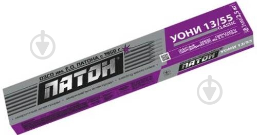 Електроди зварювальні PATON УОНІ 13/55 3 мм 5 кг - фото 1 Електроди зварювальні PATON УОНІ 13/55 3 мм 5 кг - фото 1