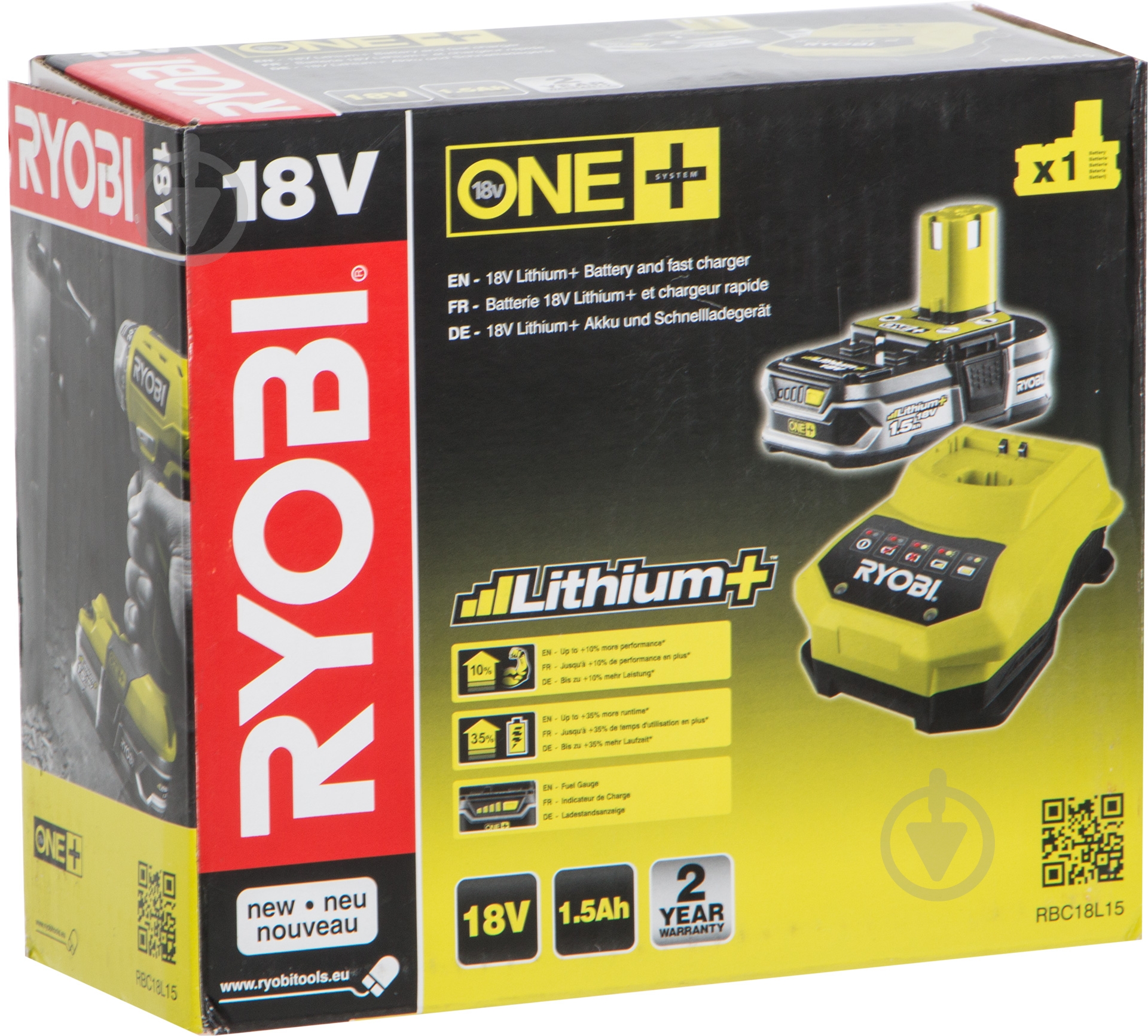 Зарядний пристрійбатарея акумуляторназарядний пристрій + акумулятор RYOBI ONE+ RBC18L15 - фото 7 Зарядний пристрійбатарея акумуляторназарядний пристрій + акумулятор RYOBI ONE+ RBC18L15 - фото 7