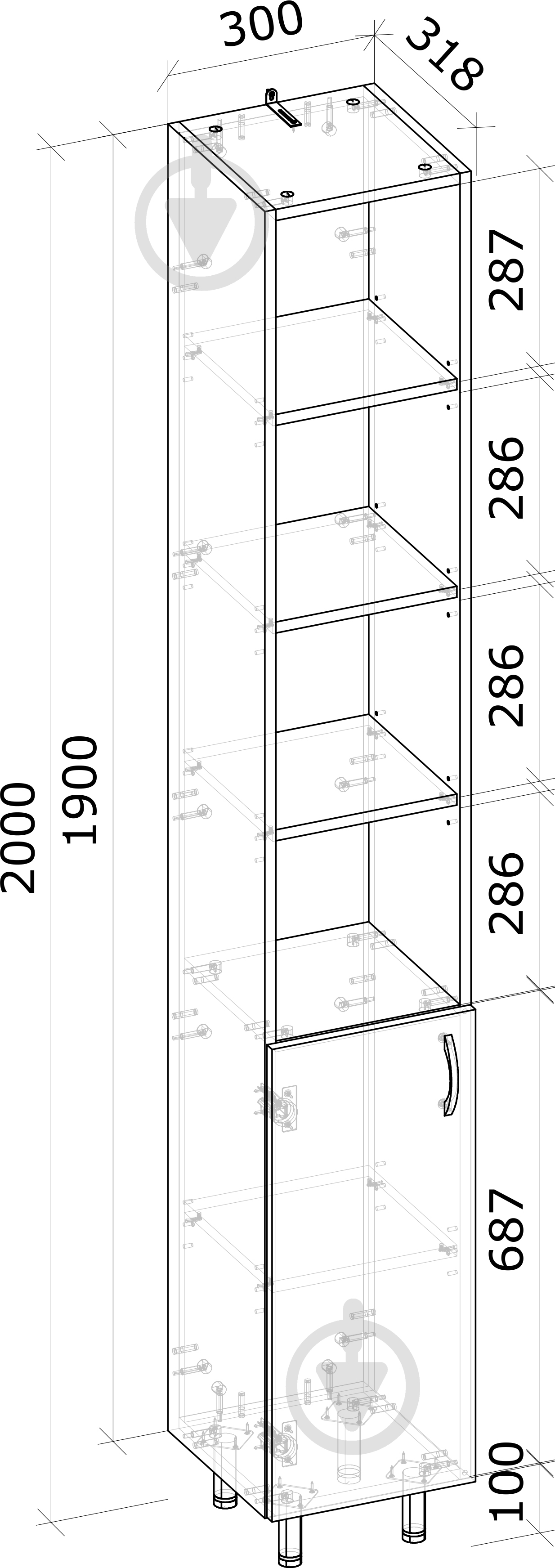Пенал для ванной комнаты Грейд Ирис - фото 3 Пенал для ванной комнаты Грейд Ирис - фото 3