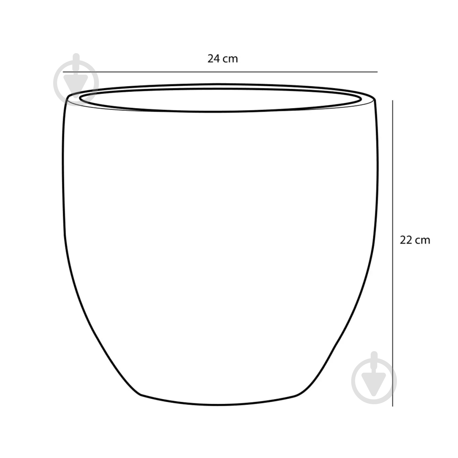 Вазон керамика Carrie pot round 24х22 см круглый черный 5,2 л Edelman (1086345) - фото 3