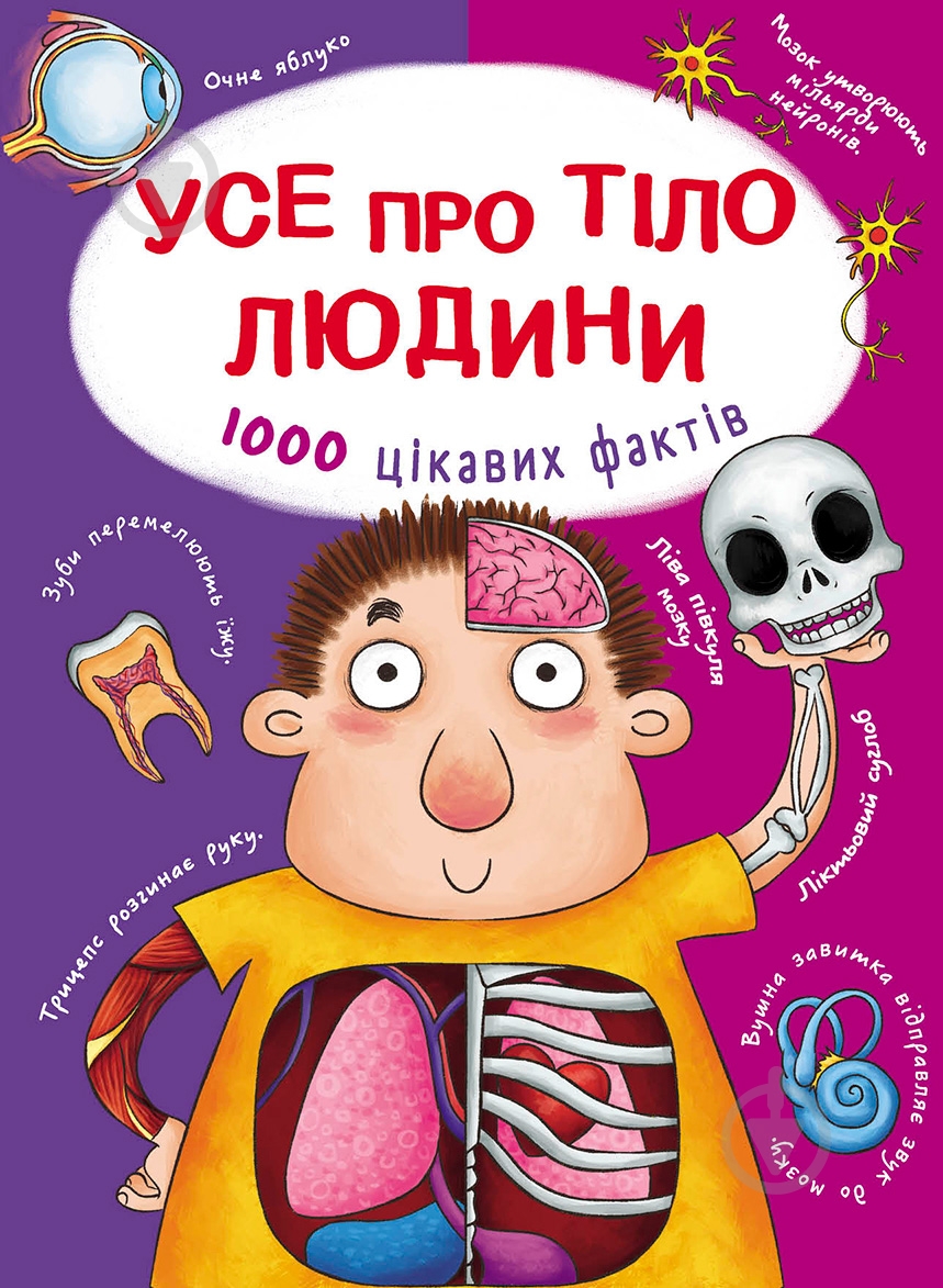 Книга Алина Котка «КнигУсе про тіло людини. 1000 цікавих фактів» 978-966-936-836-2 - фото 1