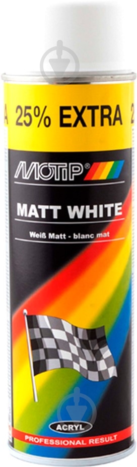 Краска аэрозольная Motip белый мат 500 мл - фото 1