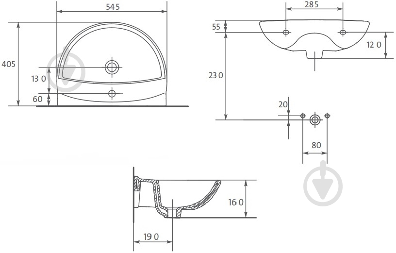 Умывальник Cersanit Mito Red 55 - фото 2