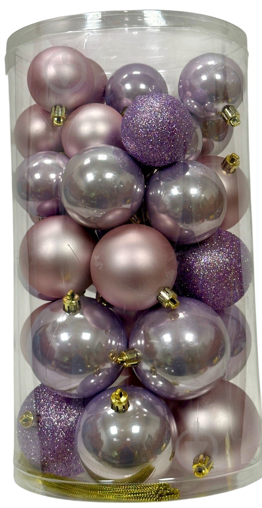 Куля новорічна 36 шт 2 фактури і 3 кольори в асортименті - фото 1 Куля новорічна 36 шт 2 фактури і 3 кольори в асортименті - фото 1