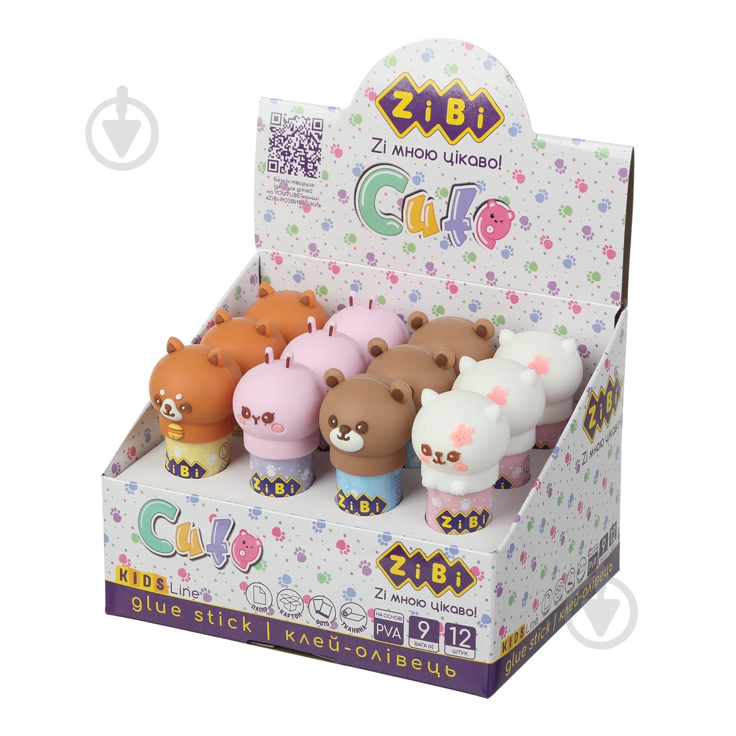 Клей-карандаш CUTE 9 г PVA 6300 ZiBi - фото 1