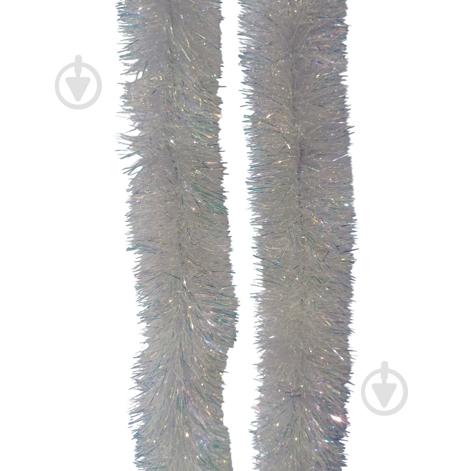 Мішура новорічна Місячне Сяйво 8 см 2 м білий - фото 1 Мішура новорічна Місячне Сяйво 8 см 2 м білий - фото 1