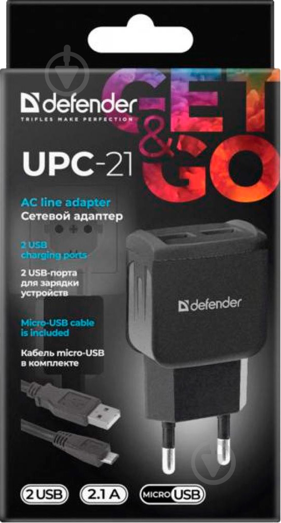 Сетевое зарядное устройство Defender UPC-21 2xUSB - фото 6 Сетевое зарядное устройство Defender UPC-21 2xUSB - фото 6