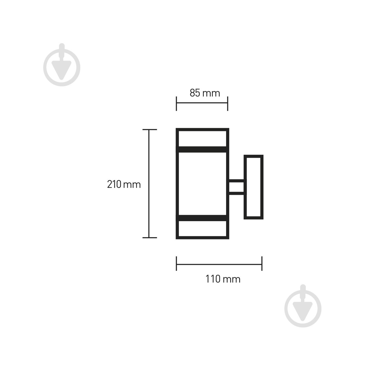 Світильник вуличний настінний Eurolamp 30 Вт GX53 /чорний LH-GX53(spot)N2 - фото 3