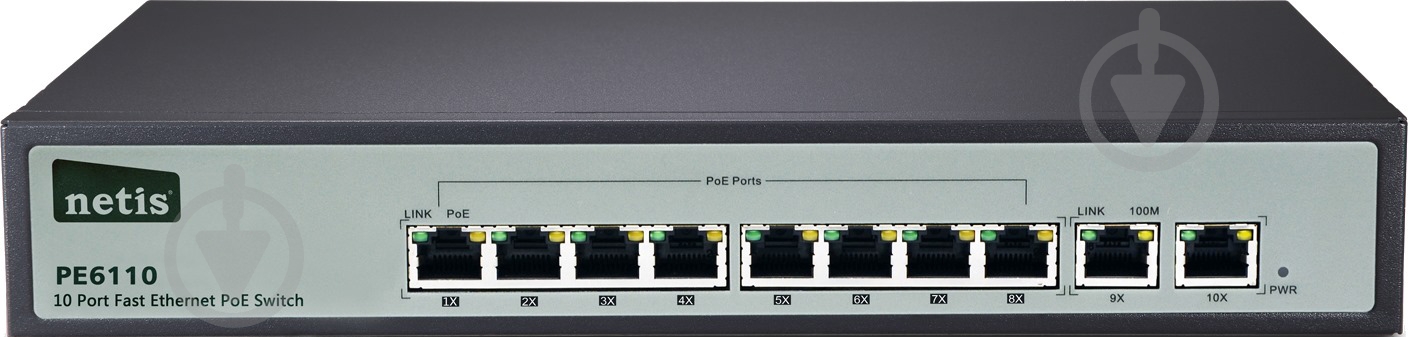 Коммутатор Netis PE6110 PoE коммутатор на 10 портов - фото 1 Коммутатор Netis PE6110 PoE коммутатор на 10 портов - фото 1