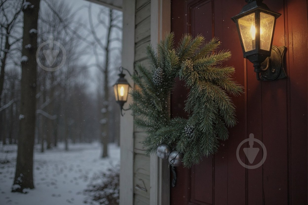 Вінок зі штучної хвої Різдвяний d400 мм - фото 2