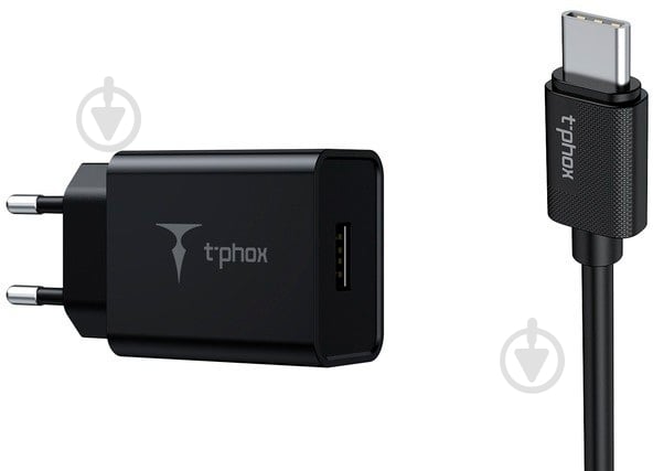 Зарядное устройство T-PHOX Mini 12W 2.4A + TYPE-C cable 1.2 м White - фото 1