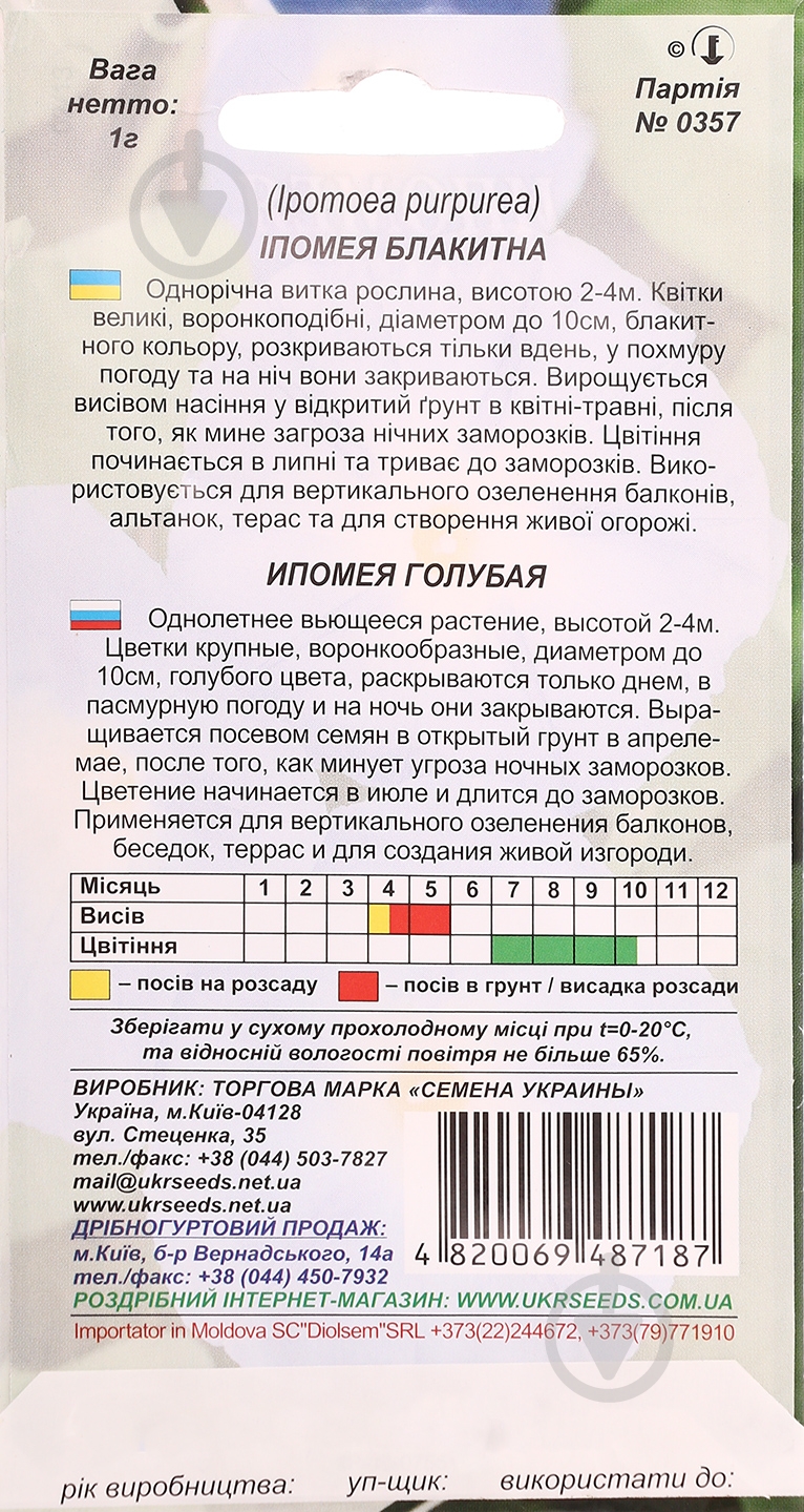 Насіння Насіння України іпомея блакитна 1 г - фото 2