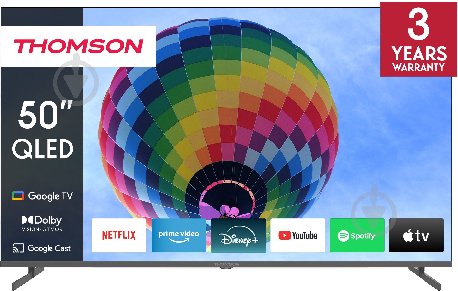 Телевизор Thomson 50QG4S14 Google TV 50" QLED Side Feet - фото 1