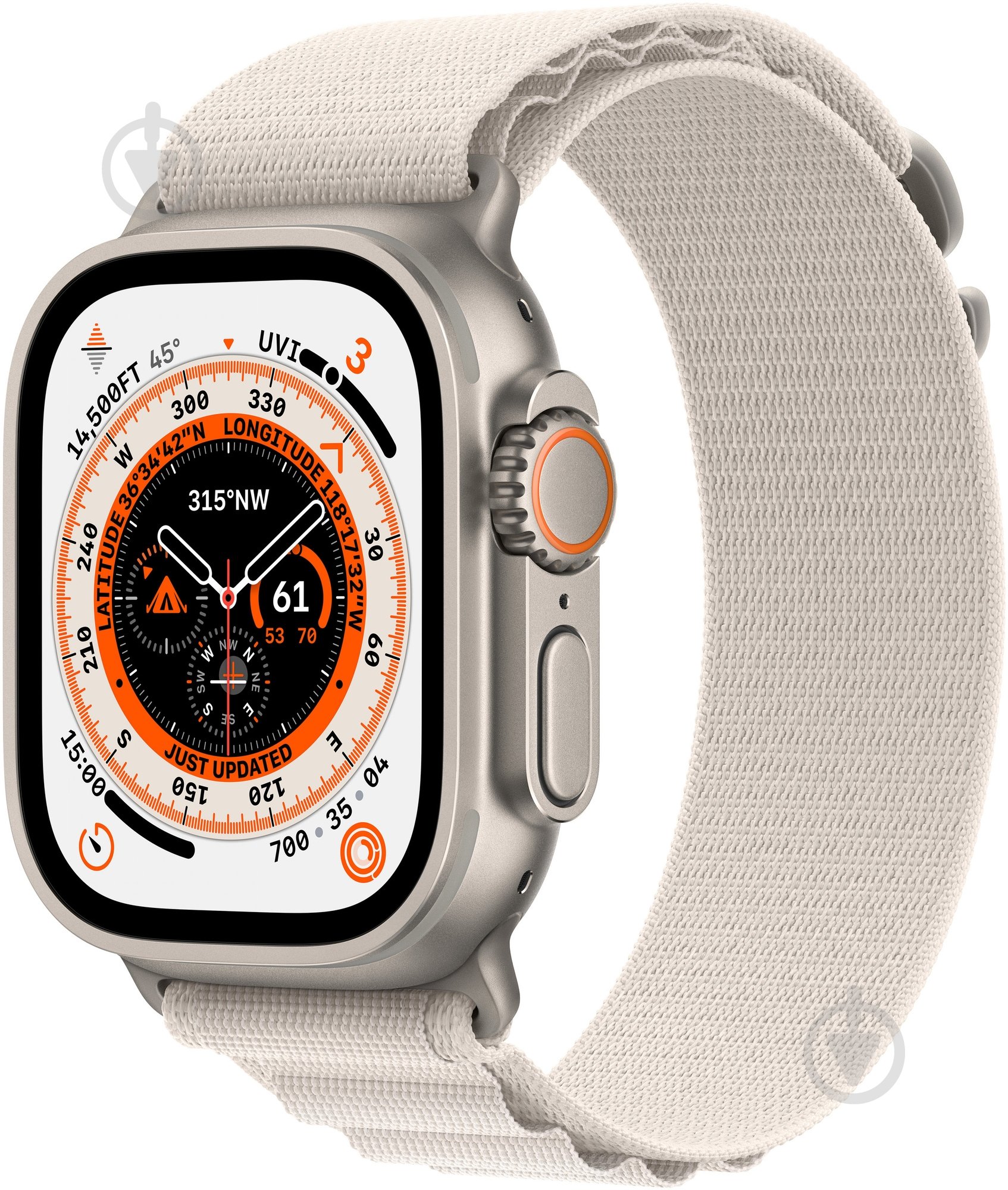 Смарт-часы Apple Watch Ultra GPS + Cellular, 49mm Titanium Case with Starlight Alpine Loop - Large (MQFT3UL/A) - фото 1