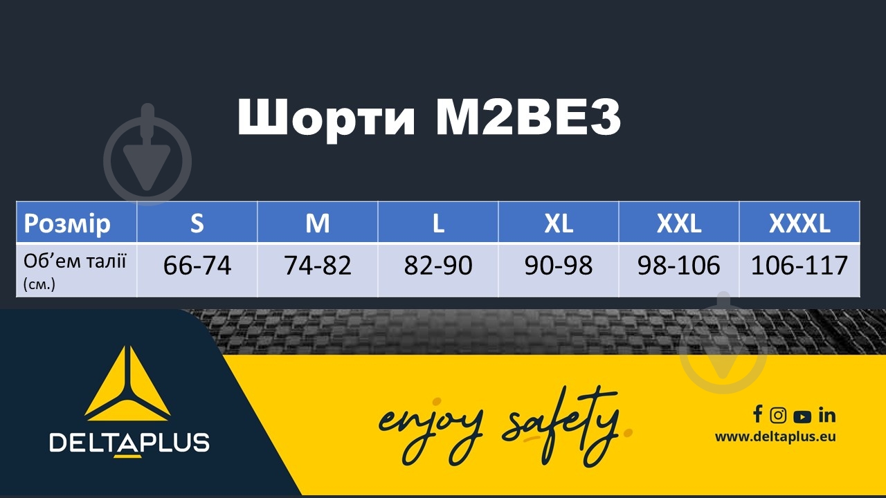 Шорти подовжені робочі Delta Plus М2 р. L M2BE3GGGT сірий із чорним - фото 3 Шорти подовжені робочі Delta Plus М2 р. L M2BE3GGGT сірий із чорним - фото 3