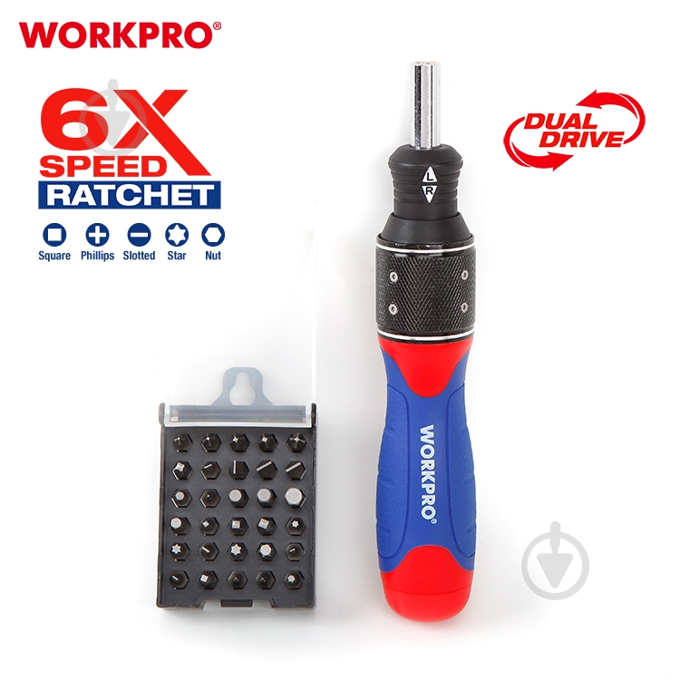 Отвертка со сменными насадками WORKPRO WP221055 - фото 3 Отвертка со сменными насадками WORKPRO WP221055 - фото 3